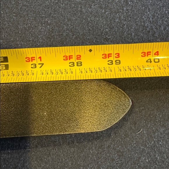 Elegant Black Faux-Leather 1.25” Belt with Gold Tone Buckle - Picture 3 of 4